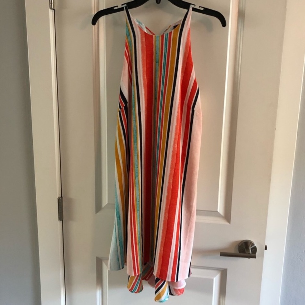 High low striped dress